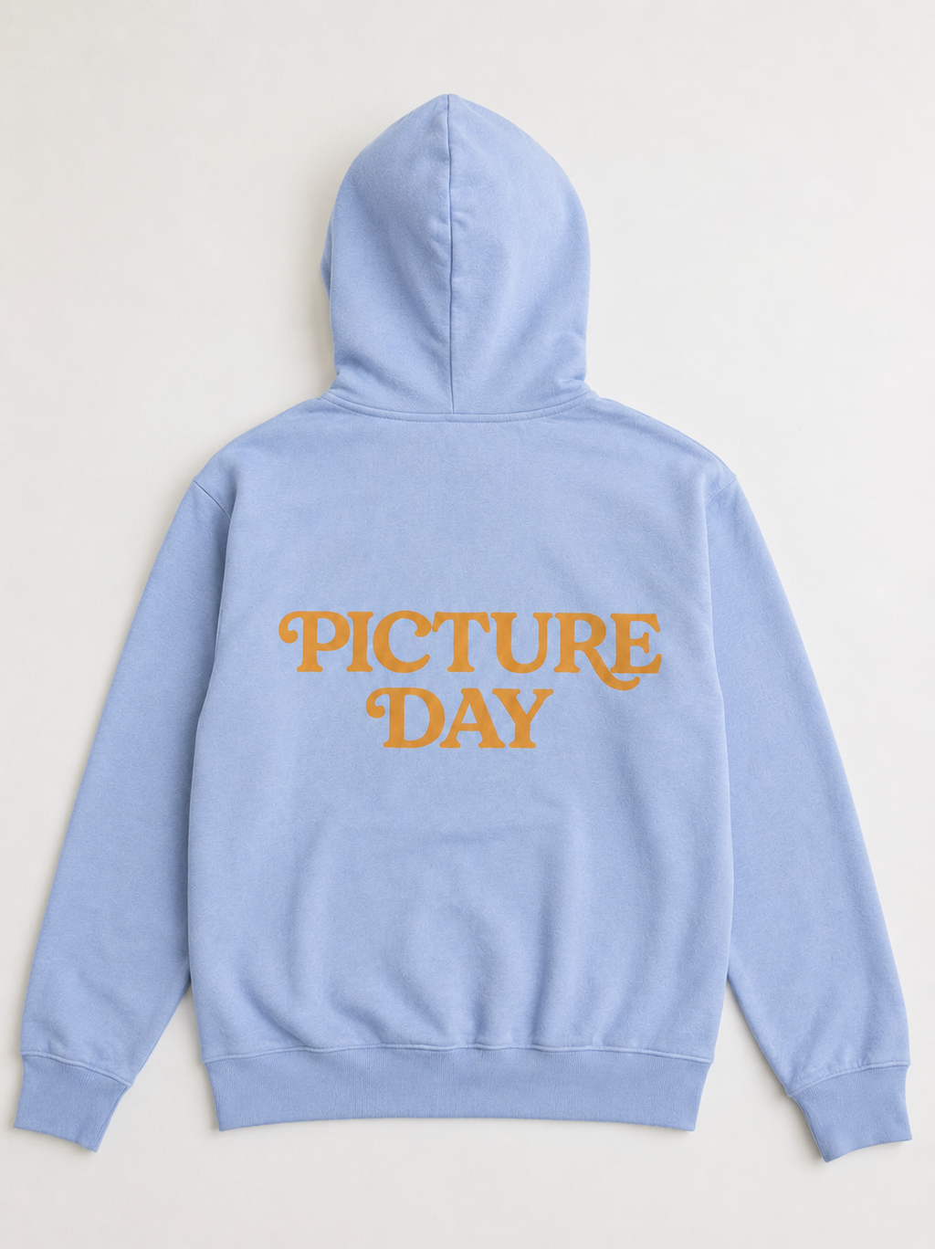 Crystal Blue Hoodie with Skater Orange Graphic
